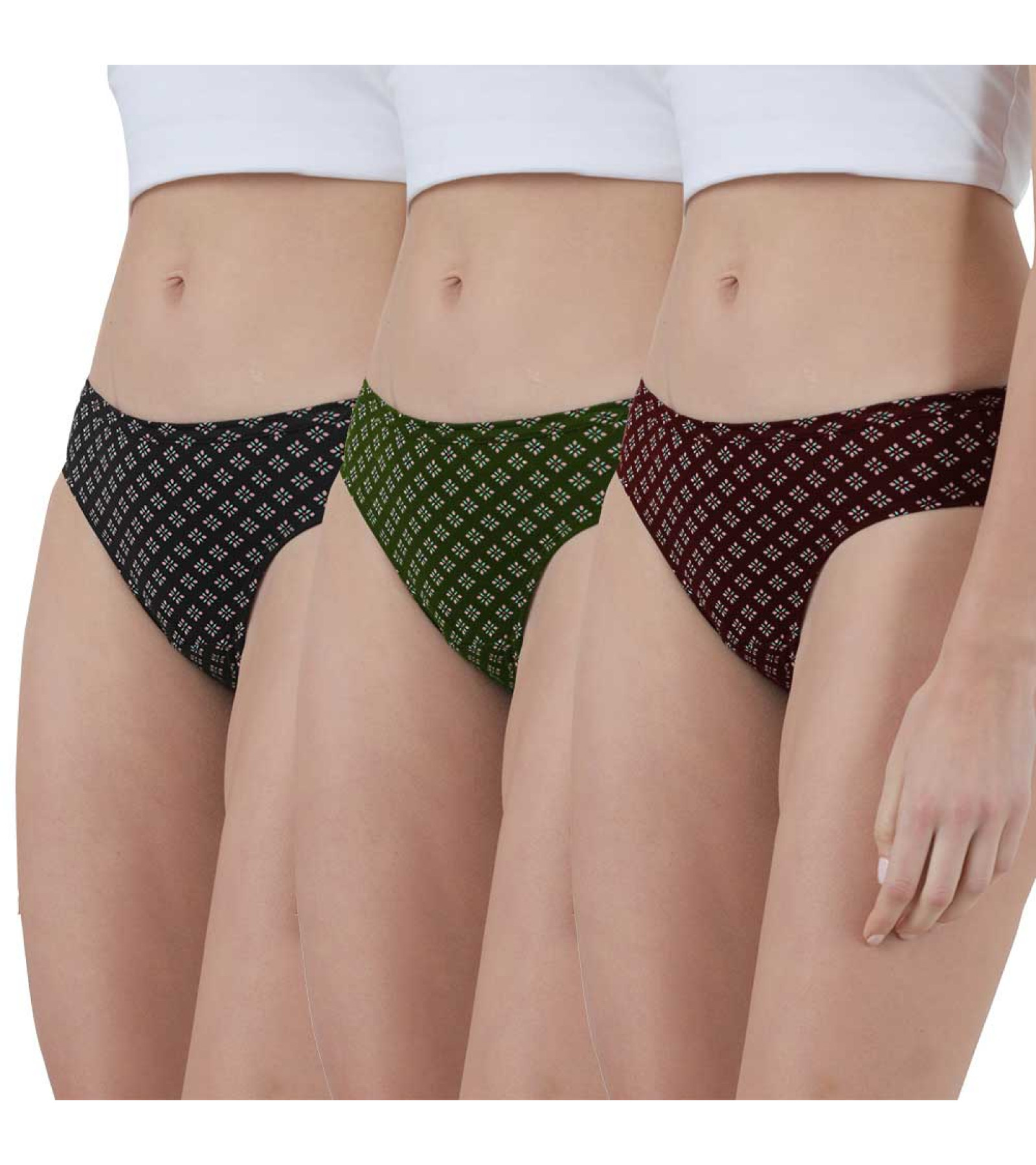 Vink Multicolor Women's Printed Panty Combo Pack of 3 | Inner Elastic